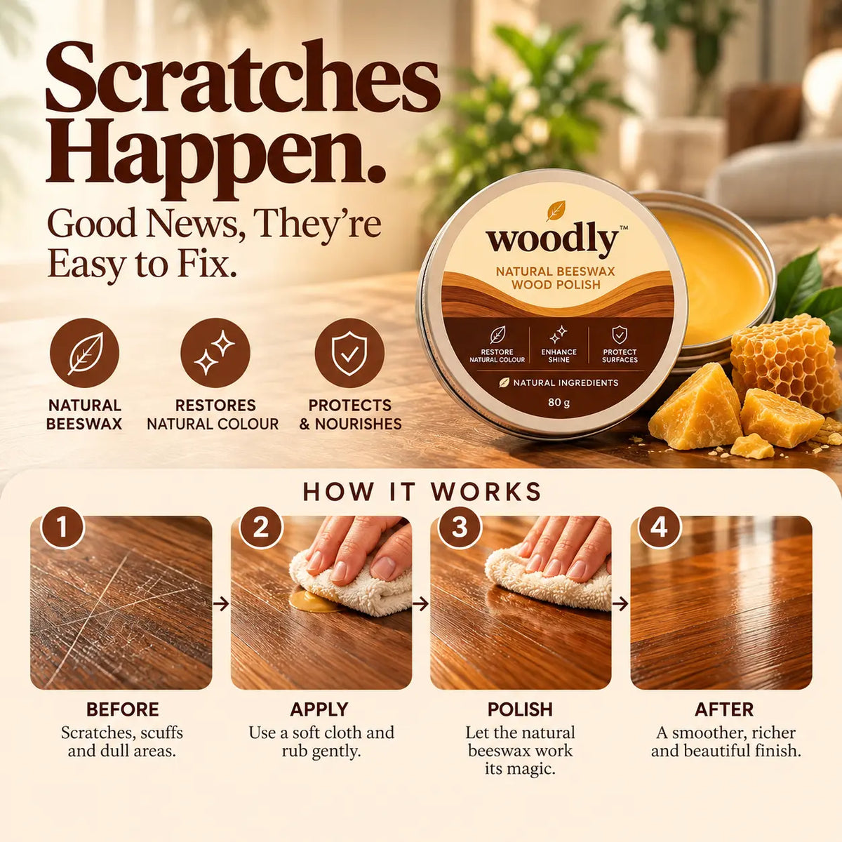 Beeswax Wood Polish - Restore & Shine